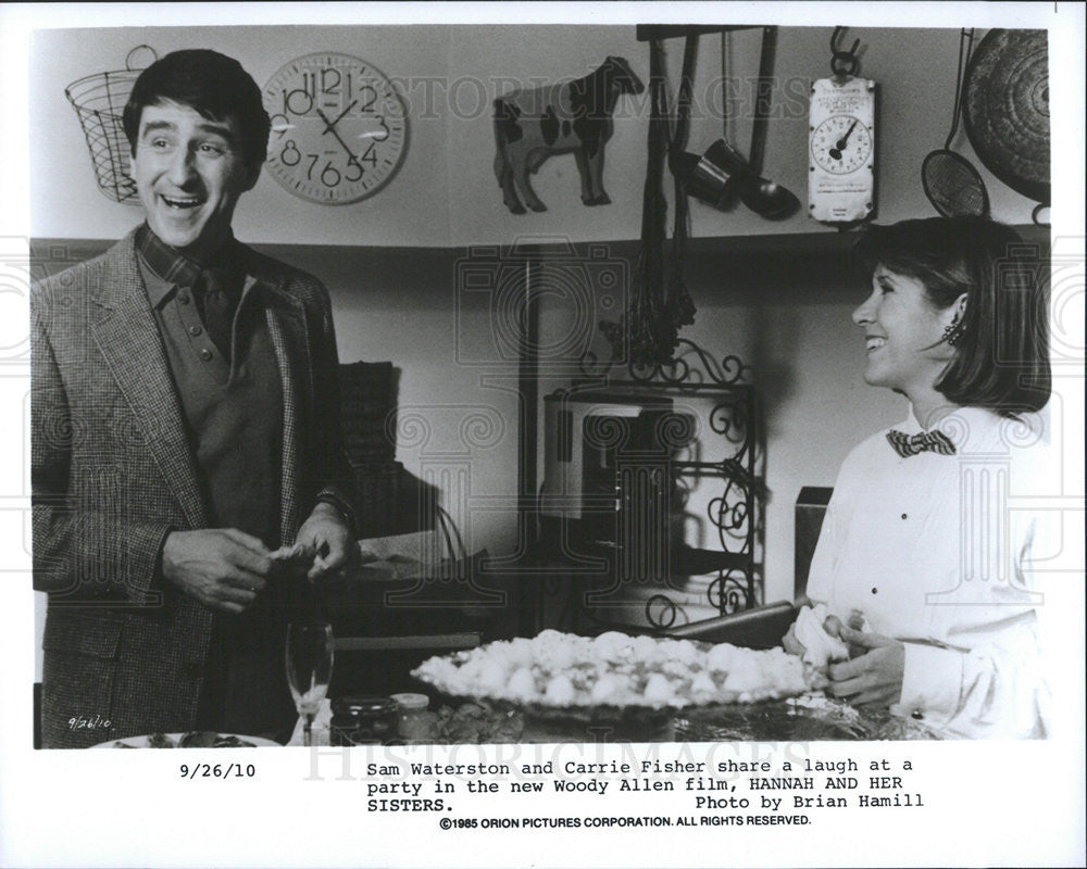 1985 Press Photo Sam Waterson and Carrie Fisher in &quot;Hannah And Her Sisters&quot; - Historic Images