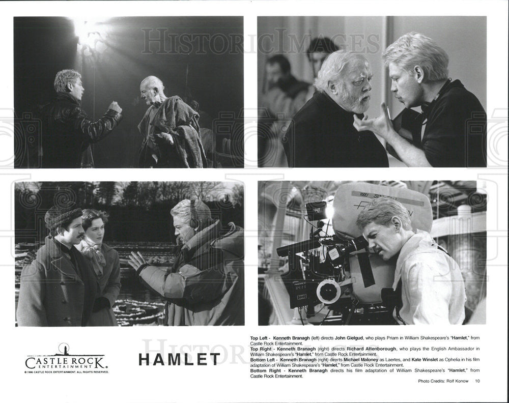 1996 Press Photo Hamlet director Kenneth Branagh John Gielgud Kate Winslet - Historic Images