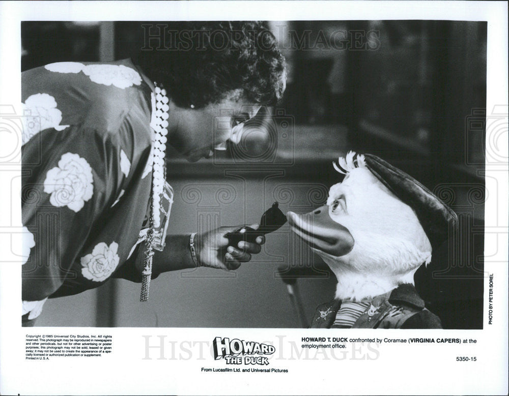 1985 Press Photo Virginia Capers Stars In &quot;Howard The Duck&quot; - Historic Images