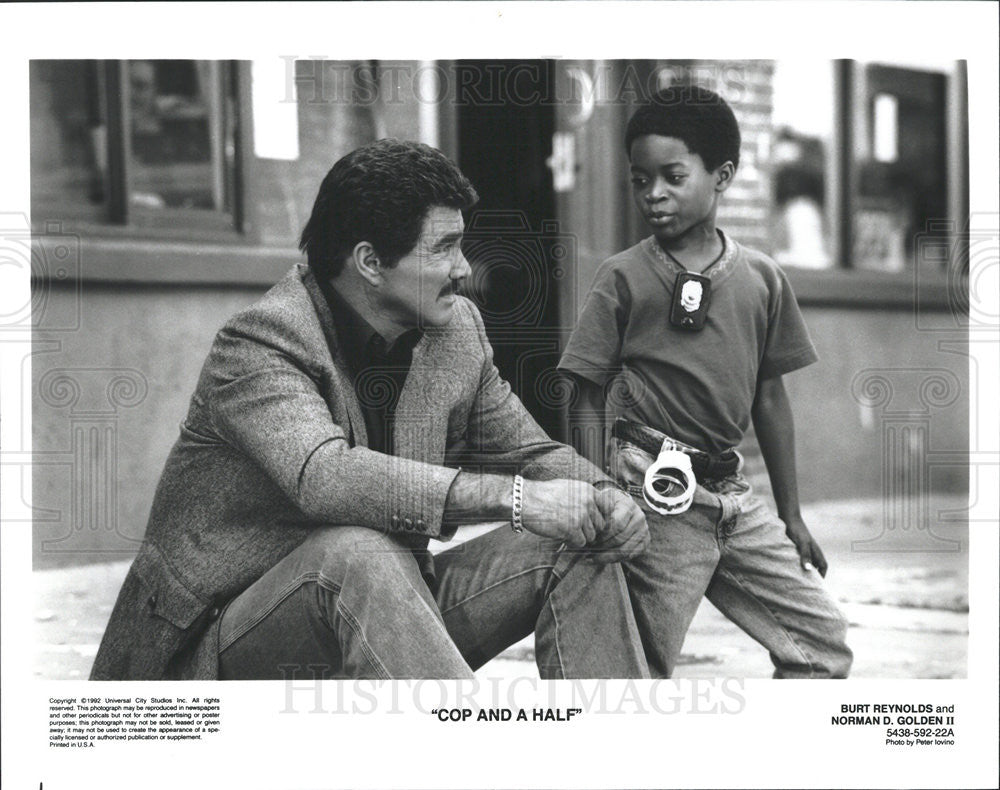 1992 Press Photo Burt Reynolds and Norman D. Golden II in &quot;Cop And A Half&quot; - Historic Images