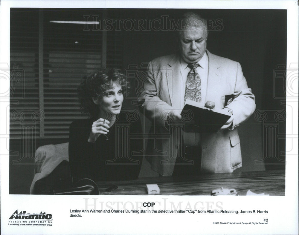 1987 Press Photo Lesley Ann Warren and Charles Durning star in &quot;Cop&quot; - Historic Images