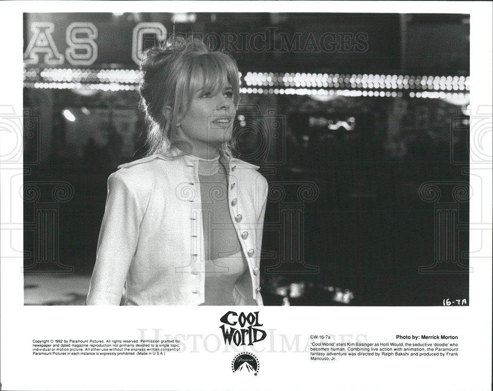 1992 Press Photo Kim Basinger stars in &quot;Cool World&quot; - Historic Images