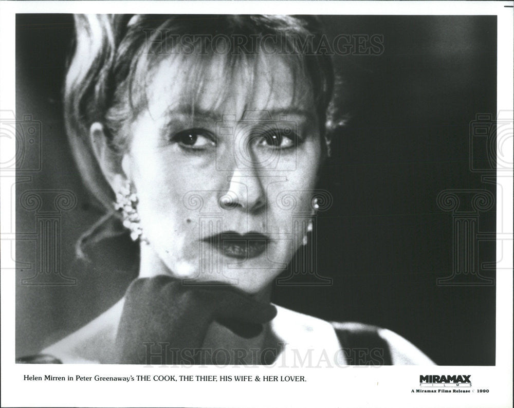 1990 Press Photo Helen Mirren in &quot;The Cook, The Thief, His Wife &amp; Her Lover&quot; - Historic Images