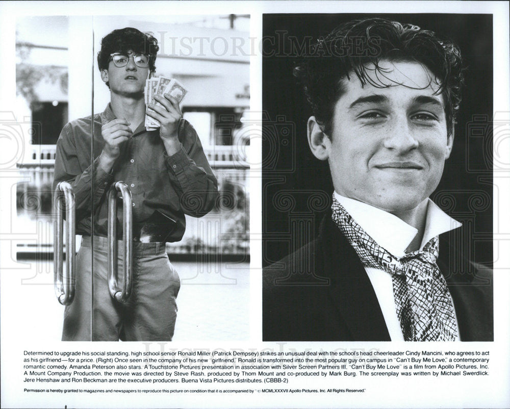 1987 Press Photo Patrick Dempsey Actor Scenes Can&#39;t Buy Me Love Teen Comedy Film - Historic Images