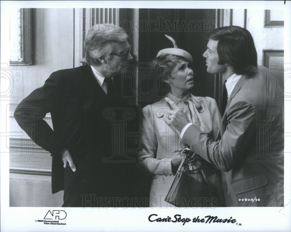 1980 Press Photo Bruce Jenner, Barbara Rush in "Can't Stop The Music" - Historic Images