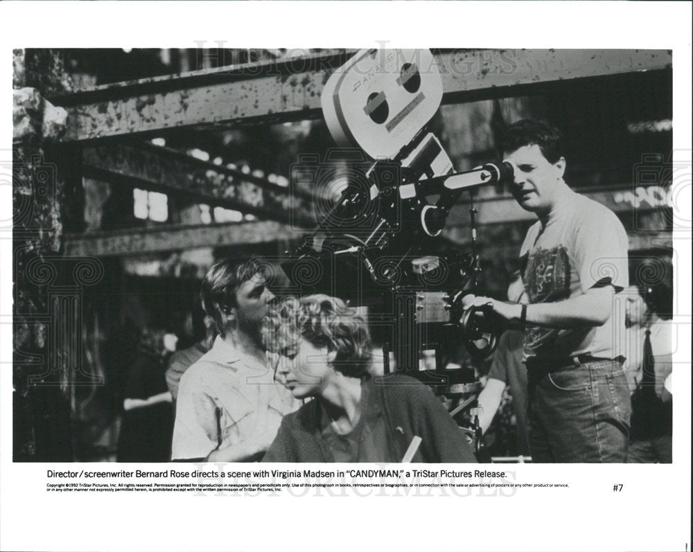 1992 Press Photo Director/Screenwriter Bernard Rose &amp; Virginia Madsen, Candyman - Historic Images