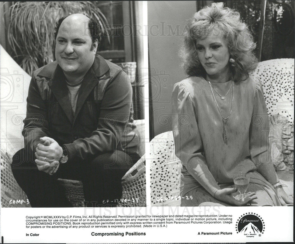 1985 Press Photo Josh Mostel and Deborah Rush in &quot;Compromising Positions&quot; - Historic Images