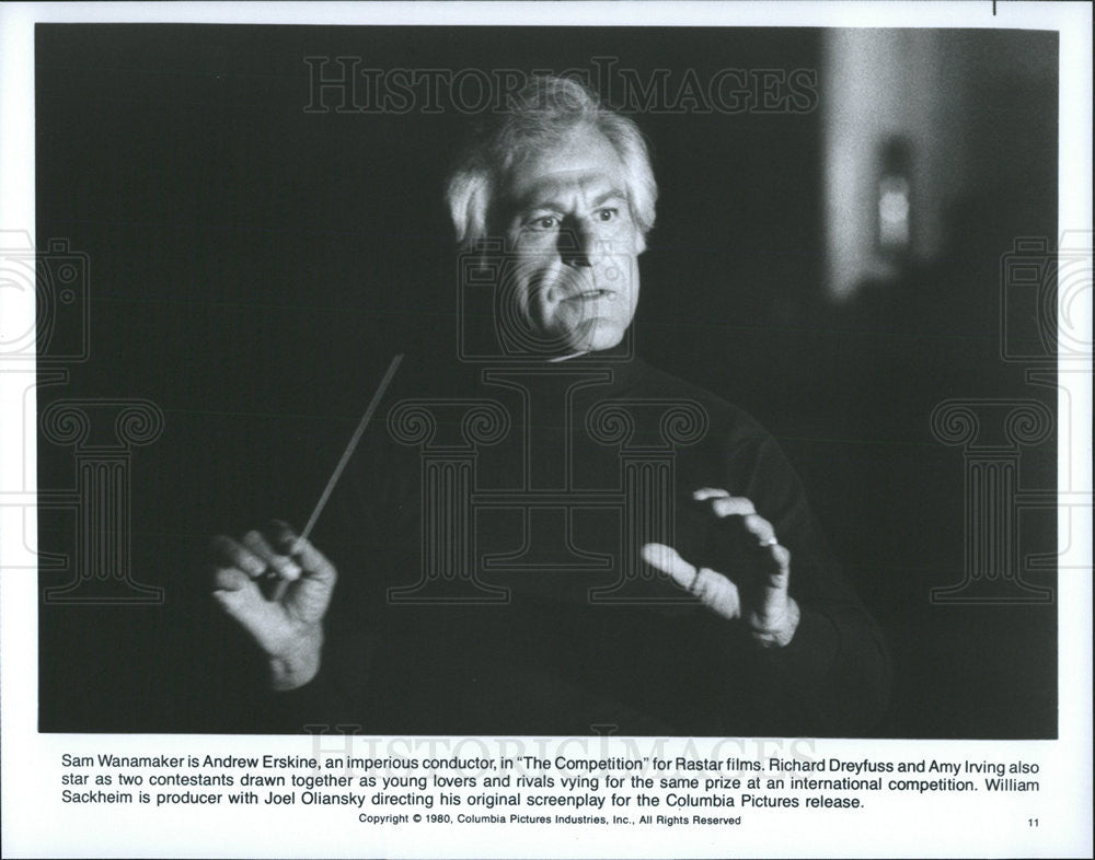 1980 Press Photo Sam Wanamaker Actor Conductor Scene Competition Movie Film - Historic Images