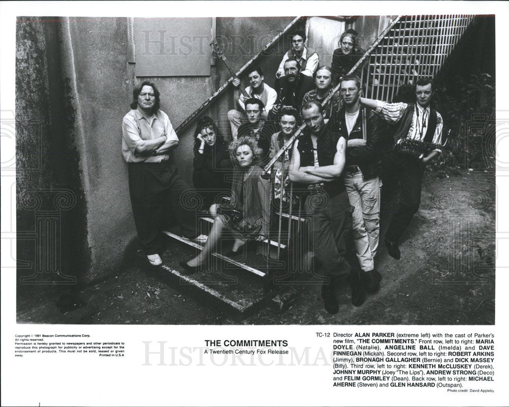 1991 Press Photo Alan Parker Director Maria Doyle Angeline Ball Dave Finnegan - Historic Images