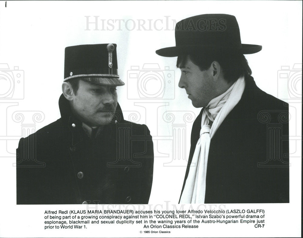 1985 Press Photo Klaus Maria Brandauer, Laszlo Galffi in &quot;Colonel Redl&quot; - Historic Images