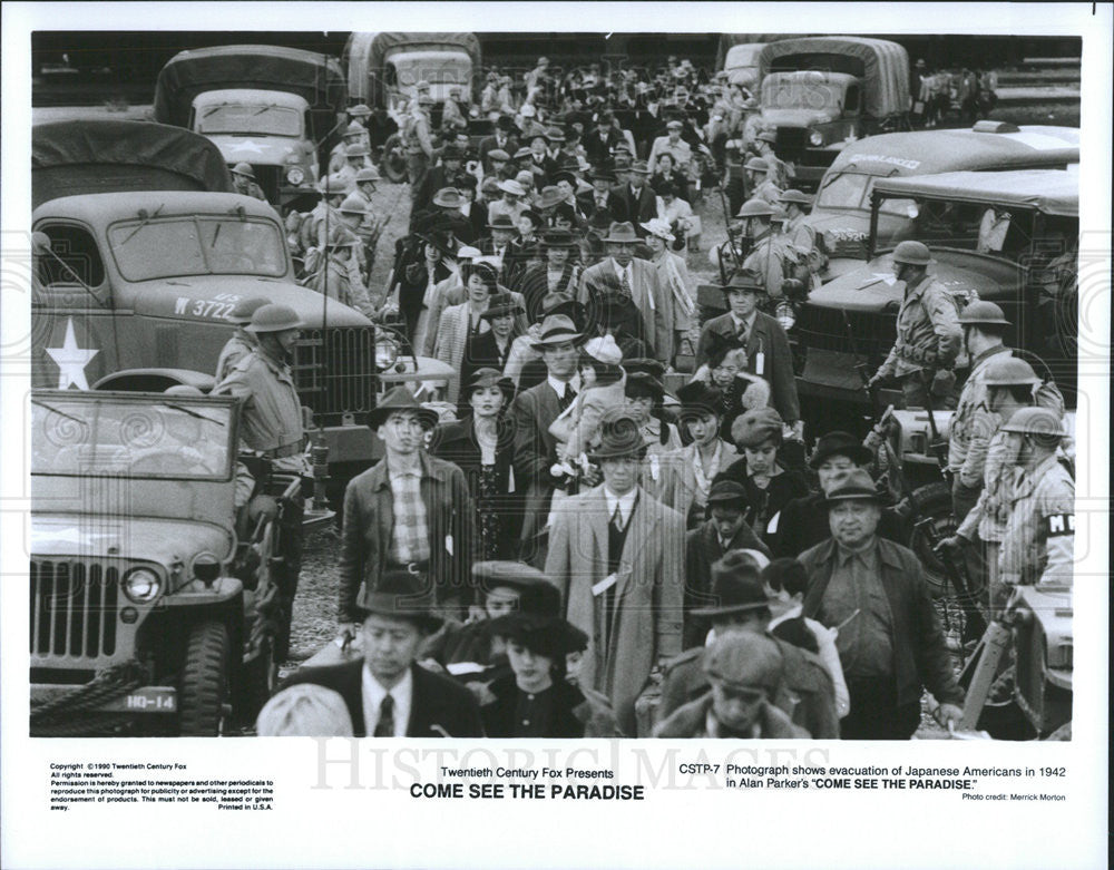 1990 Press Photo Evacuation of Japanese Americans in &quot;Come See Paradise&#39; - Historic Images