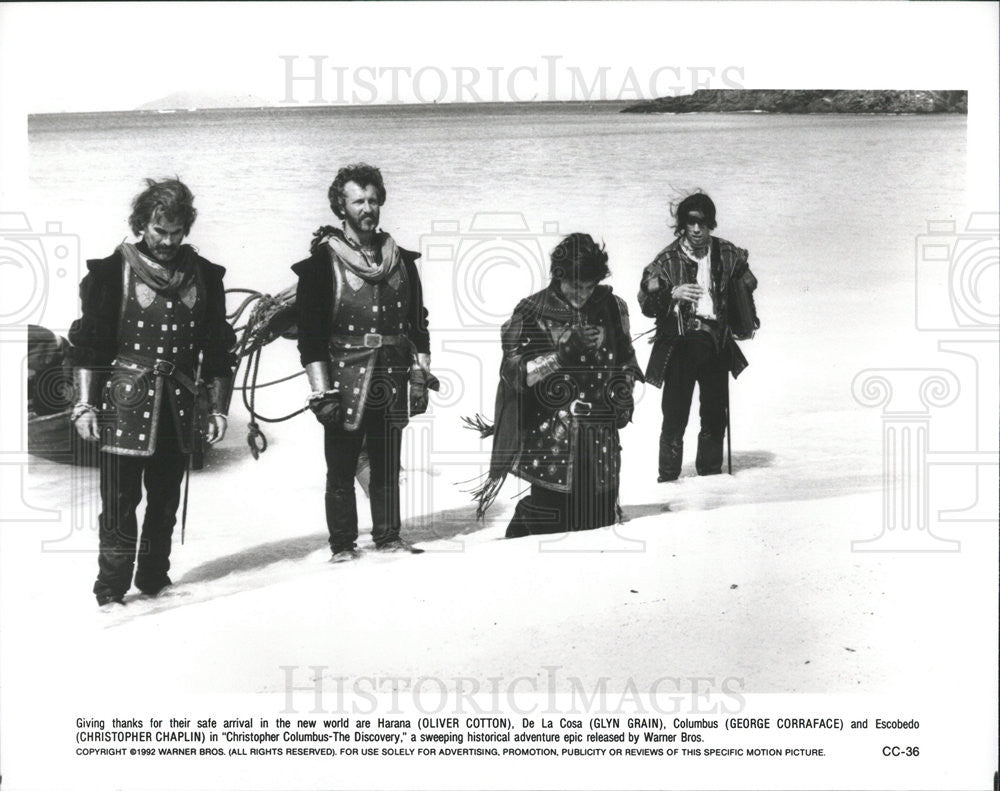 1992 Press Photo Christopher Columbus-The Discovery Oliver Cotton Glyn Grain - Historic Images