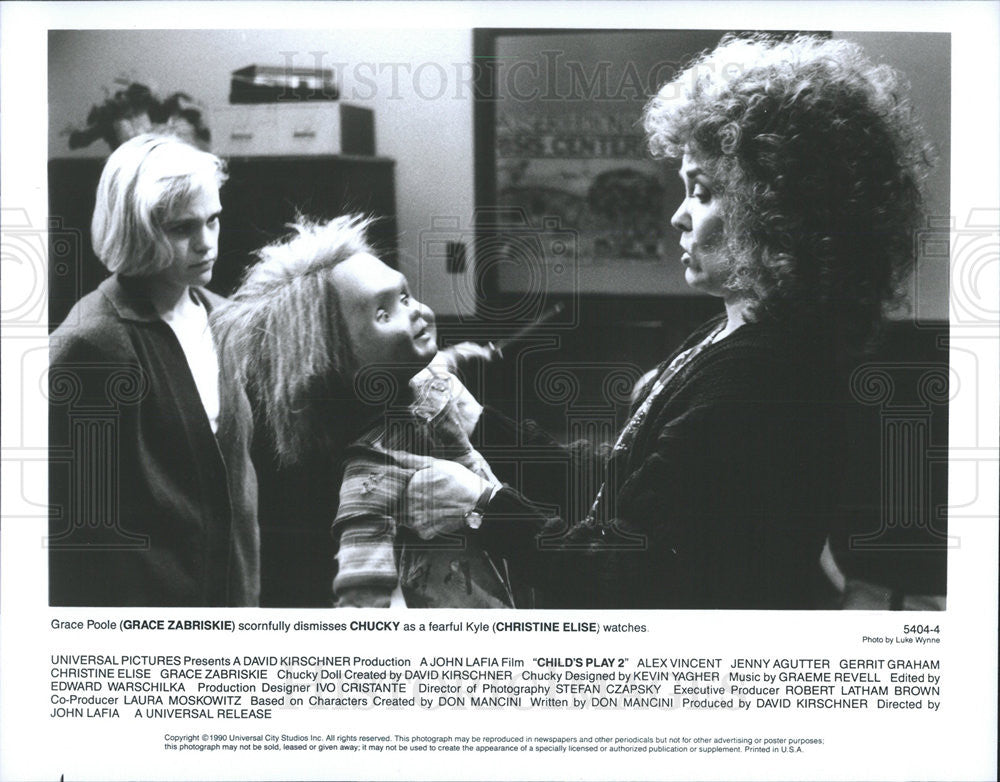 1990 Press Photo Grace Zabriskie Christine Elise Chucky Child&#39;s Play Two - Historic Images