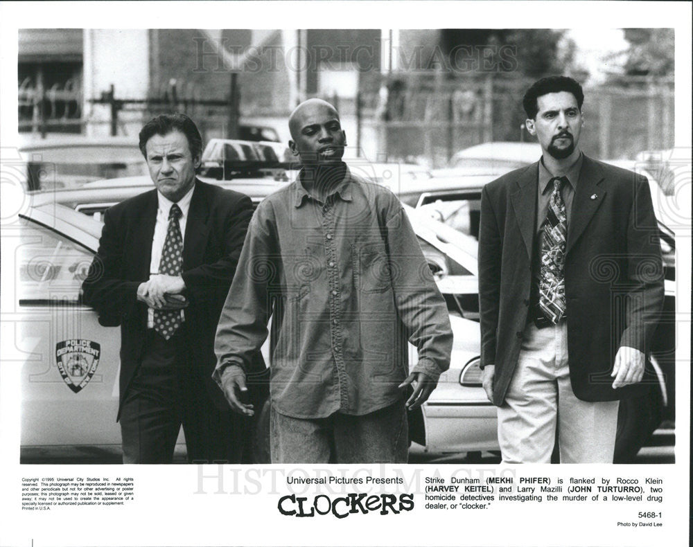 1995 Press Photo Mekhi Phifer, Harvey Keitel &amp; John Turturro Star In &quot;Clockers&quot; - Historic Images