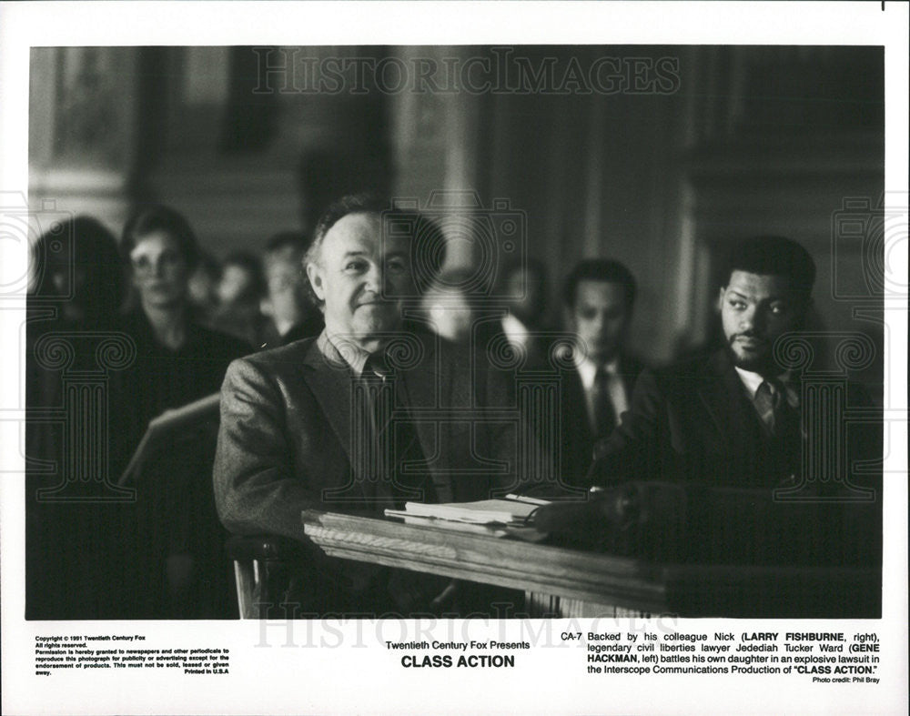 1991 Press Photo Gene Hackman Larry Fishburne Class Action - Historic Images