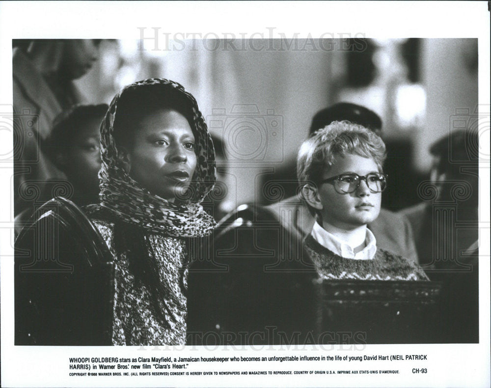 1988 Press Photo Whoopi Goldberg Neil Patrick Harris Clara&#39;s Heart - Historic Images