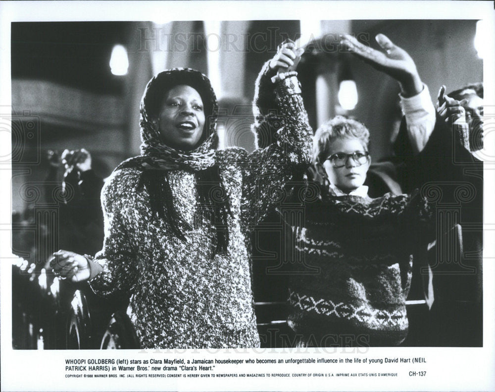 1988 Press Photo Whoopi Goldberg Neil Patrick Harris Clara&#39;s Heart - Historic Images