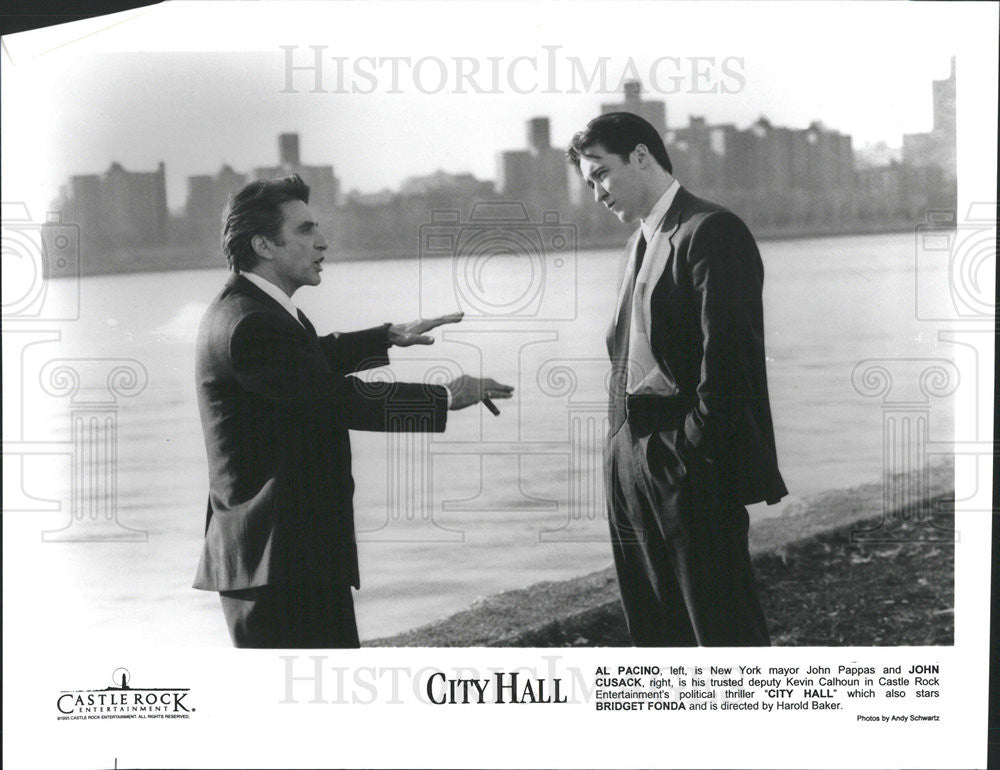 1996 Press Photo Al Pacino &amp; John Cusack Star In &quot;City Hall&quot; - Historic Images