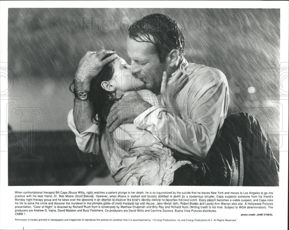 1994 Press Photo Bruce Willis, Jane March in &quot;Color Of Night&quot; - Historic Images