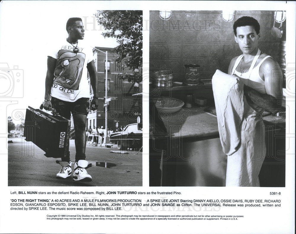 1989 Press Photo Bill Nunn &amp; John Turturro Star In &quot;Do The Right Thing&quot; - Historic Images