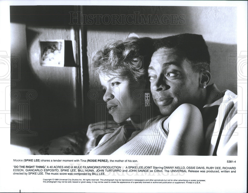 1989 Press Photo Spike Lee &amp; Rosie Perez Star In &quot;Do The Right Thing&quot; - Historic Images