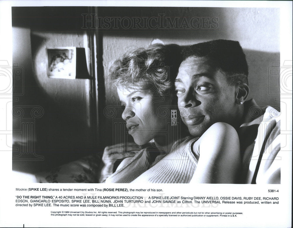 1989 Press Photo Spike Lee & Rosie Perez Star In "Do The Right Thing" - Historic Images