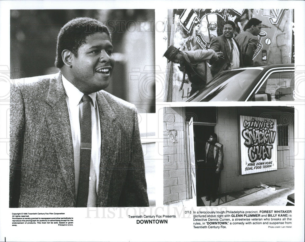 1990 Press Photo Forest Whitaker, Glenn Plummer &amp; Billy Kane Star In &quot;Downtown&quot; - Historic Images