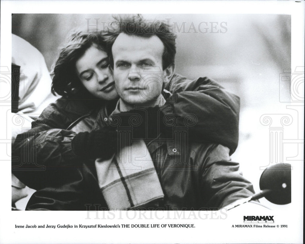 1991 Press Photo Jerzy Gudejko Actor Irene Jacob Actress Double Life Veronique - Historic Images