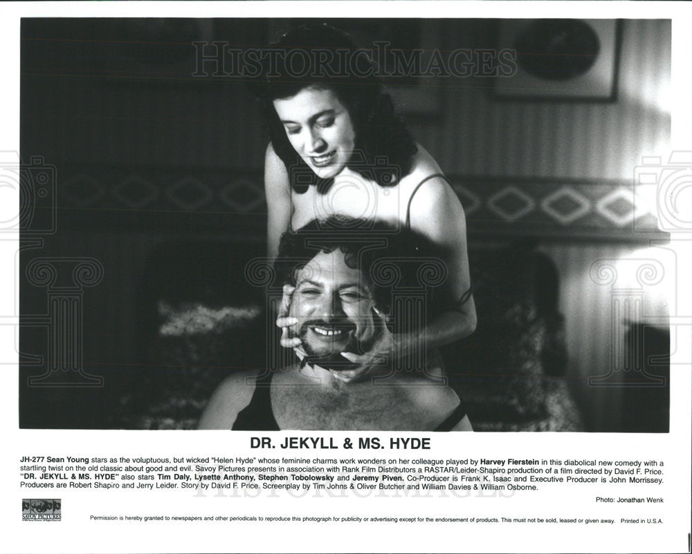 1995 Press Photo Film Dr Jekyll &amp; Mrs Hyde Sean Young Harvey Fierstein Tim Daly - Historic Images