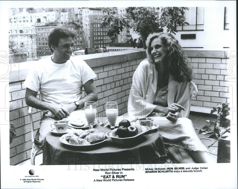 1986 Press Photo Ron Silver and Sharon Schlarth in &quot;Eat And Run&quot; - Historic Images