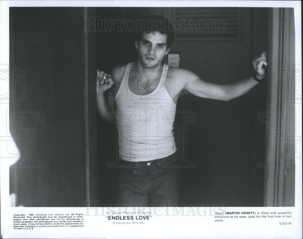 Endless Love Film Actor Martin Hewitt Character Portrait 1981