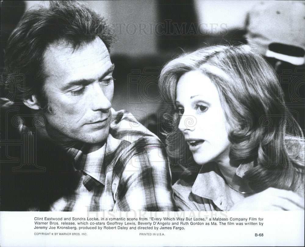 1978 Press Photo Clint Eastwood, Sandra Locke in &quot;Every Which Way But Loose&quot; - Historic Images