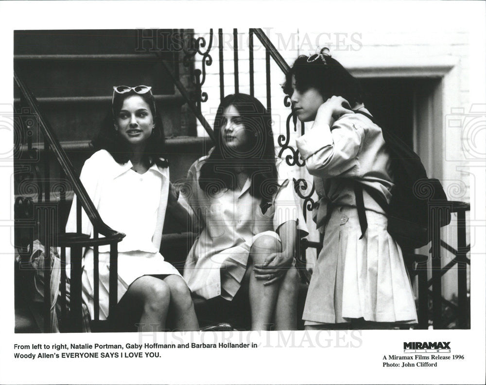 1996 Press Photo Natalie Portman, Gaby Hoffmann &quot;Everyone Says I Love You&quot; - Historic Images