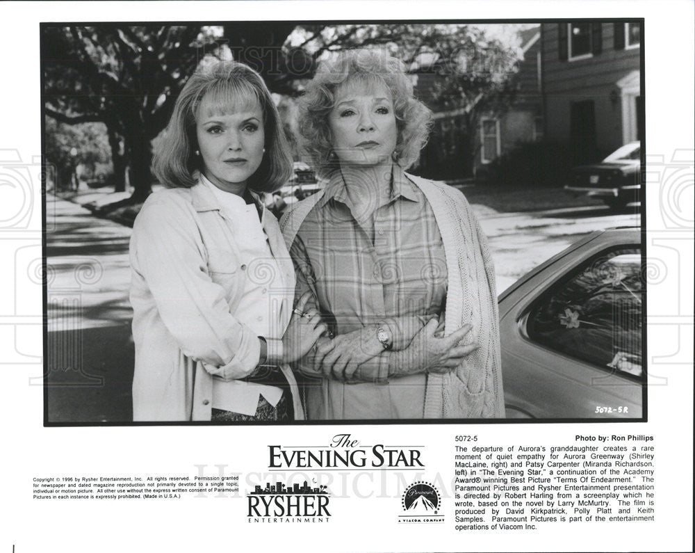 1996 Press Photo Miranda Richardson &amp; Shirley MacLaine Star In &quot;The Evening Star - Historic Images