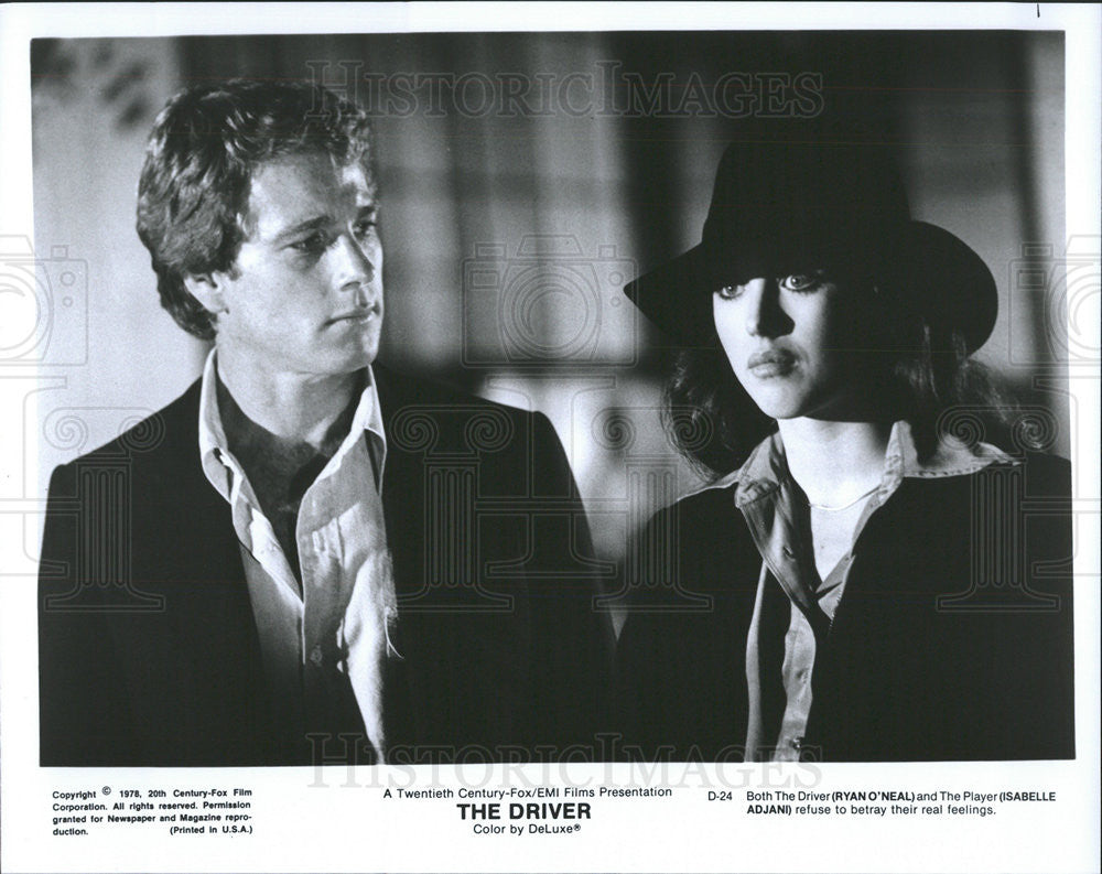 1978 Press Photo Ryan O&#39;Neal &amp; Isabelle Adjani Star In &quot;The Driver&quot; - Historic Images