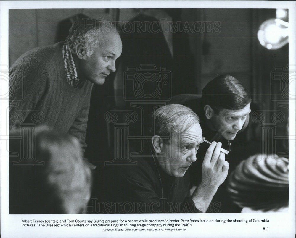 1983 Press Photo Albert Finney, Tom Courtenay, Director Peter Yates, The Dresser - Historic Images