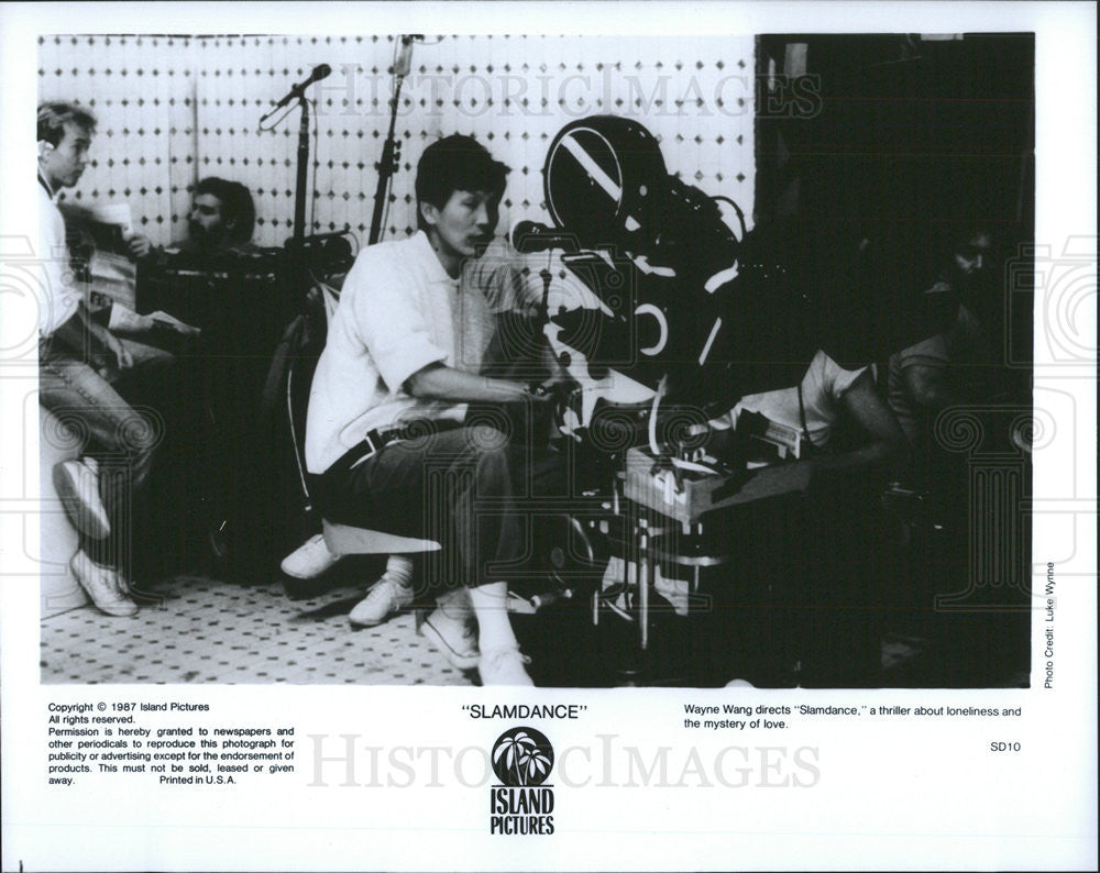 1987 Press Photo Wayne Wang Directs Slamdance - Historic Images