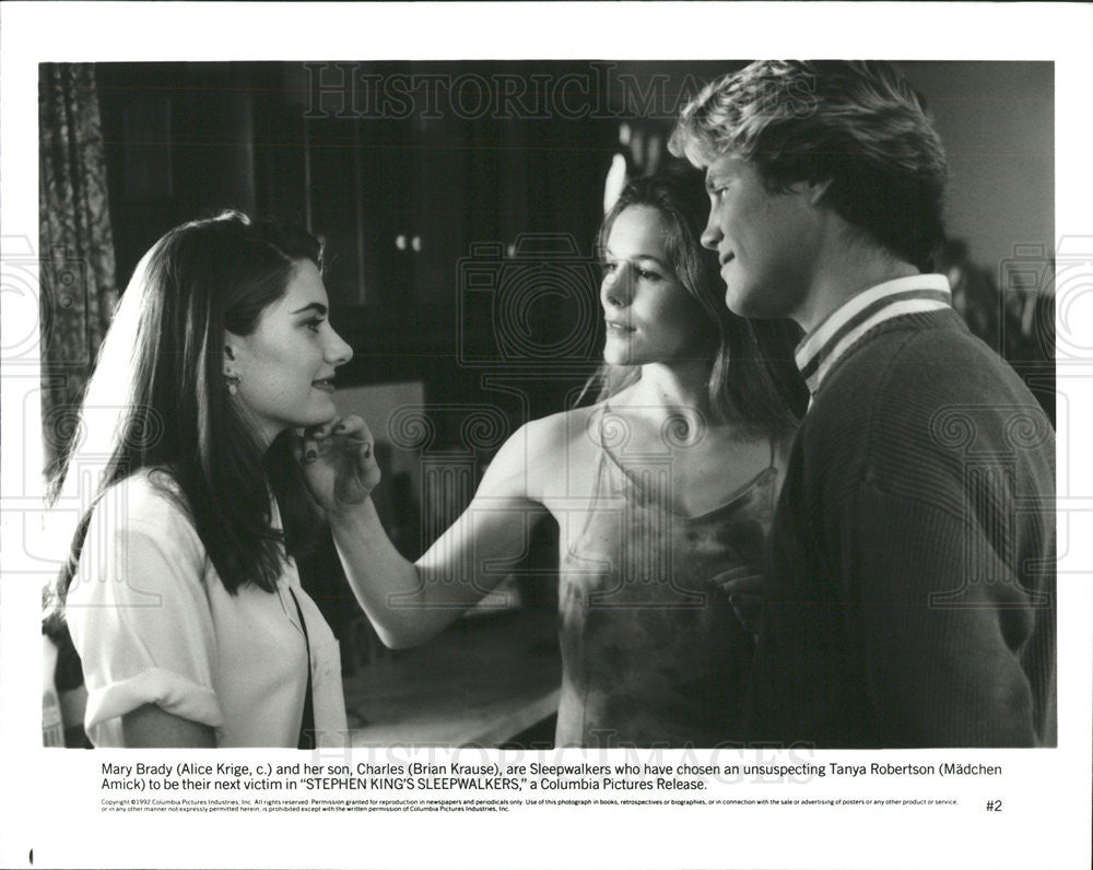 1992 Press Photo Stephen King&#39;s Sleepwalkers Alice Krige Brian Krause - Historic Images