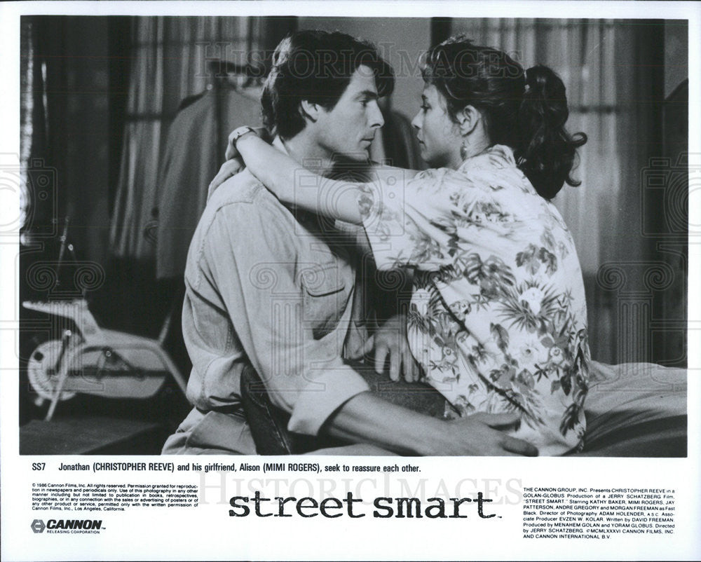 1986 Press Photo Christopher Reeve And Mimi Rogers Star In &quot;Street Smart&quot; - Historic Images