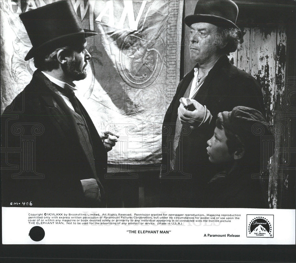 1980 Press Photo Anthony Hopkins, Freddie Jones & Dexter Fletcher - Historic Images