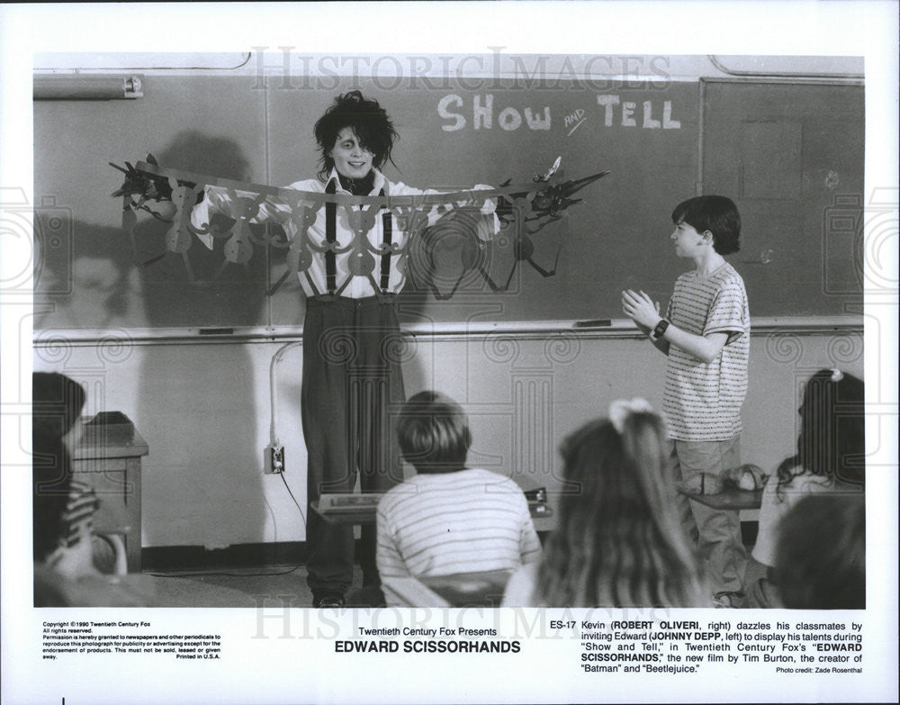 1990 Press Photo Robert Oliver Johnny Depp Fantasy Film Edward Scissorhands - Historic Images