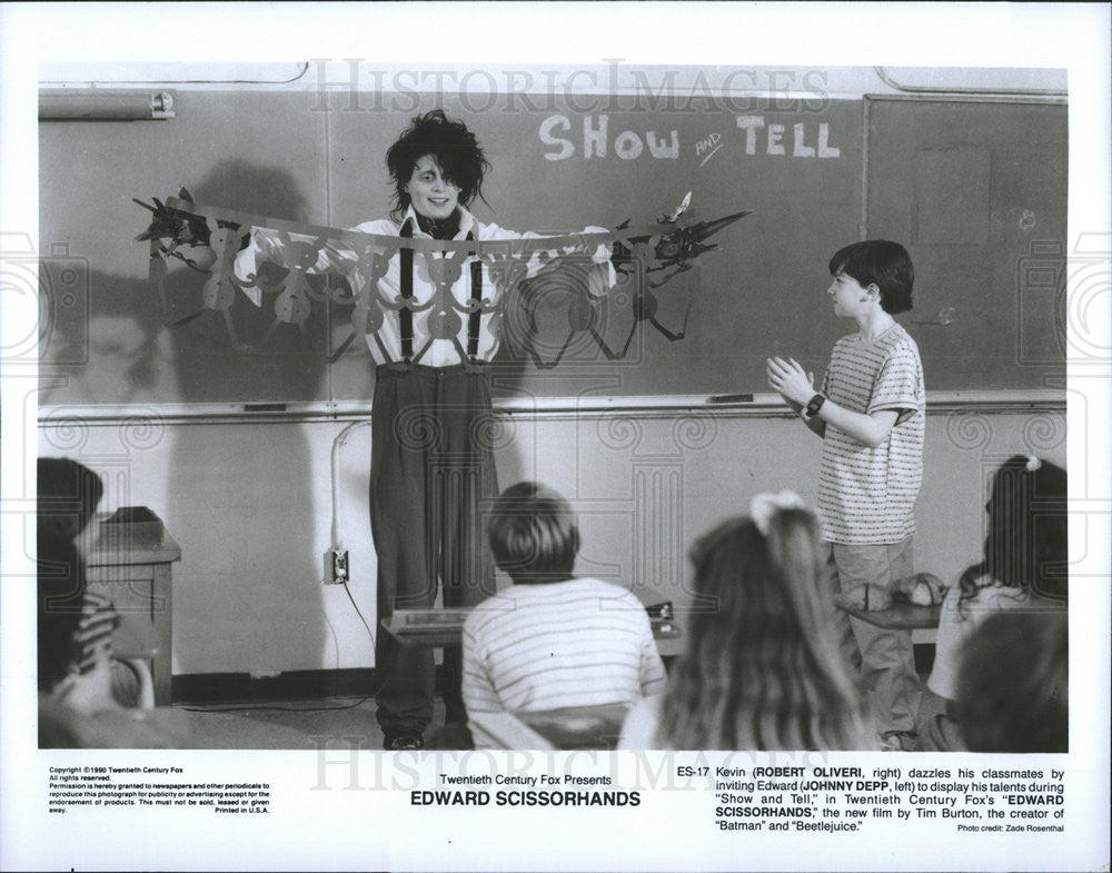 1990 Press Photo Robert Oliveri Actor Johnny Depp Edward Scissorhands Fantasy - Historic Images