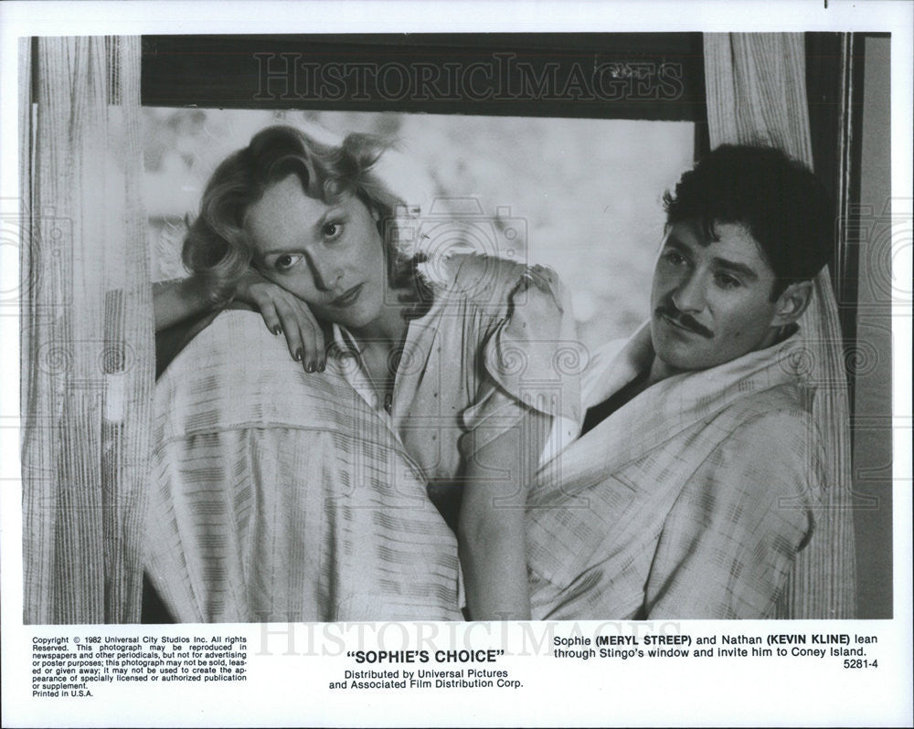 1982 Press Photo Meryl Streep, Kevin Kline in &quot;Sophie&#39;s Choice&quot; - Historic Images