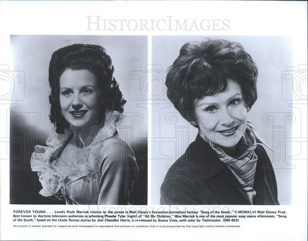 1946 Press Photo Ruth Warrick Actress Action Animation Fantasy Disney Song South - Historic Images