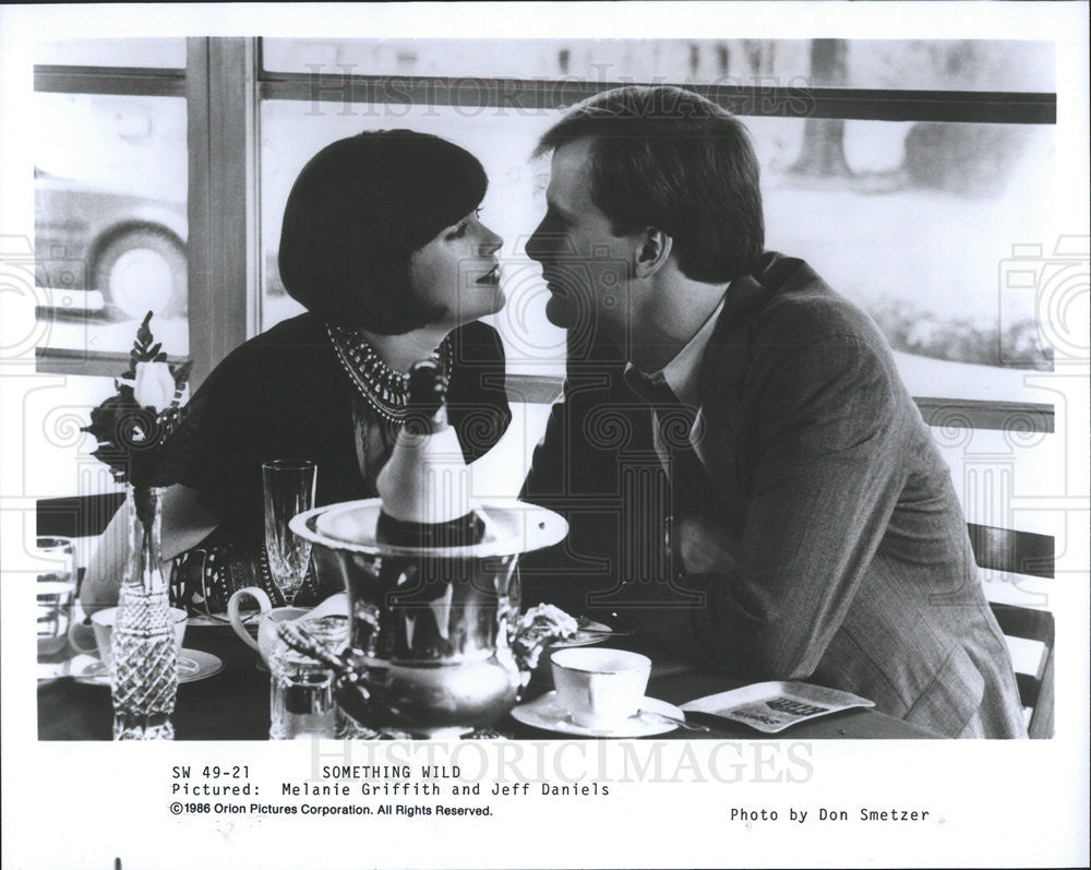 1986 Press Photo Melanie Griffith Actress Jeff Daniels Actor Something Wild Film - Historic Images