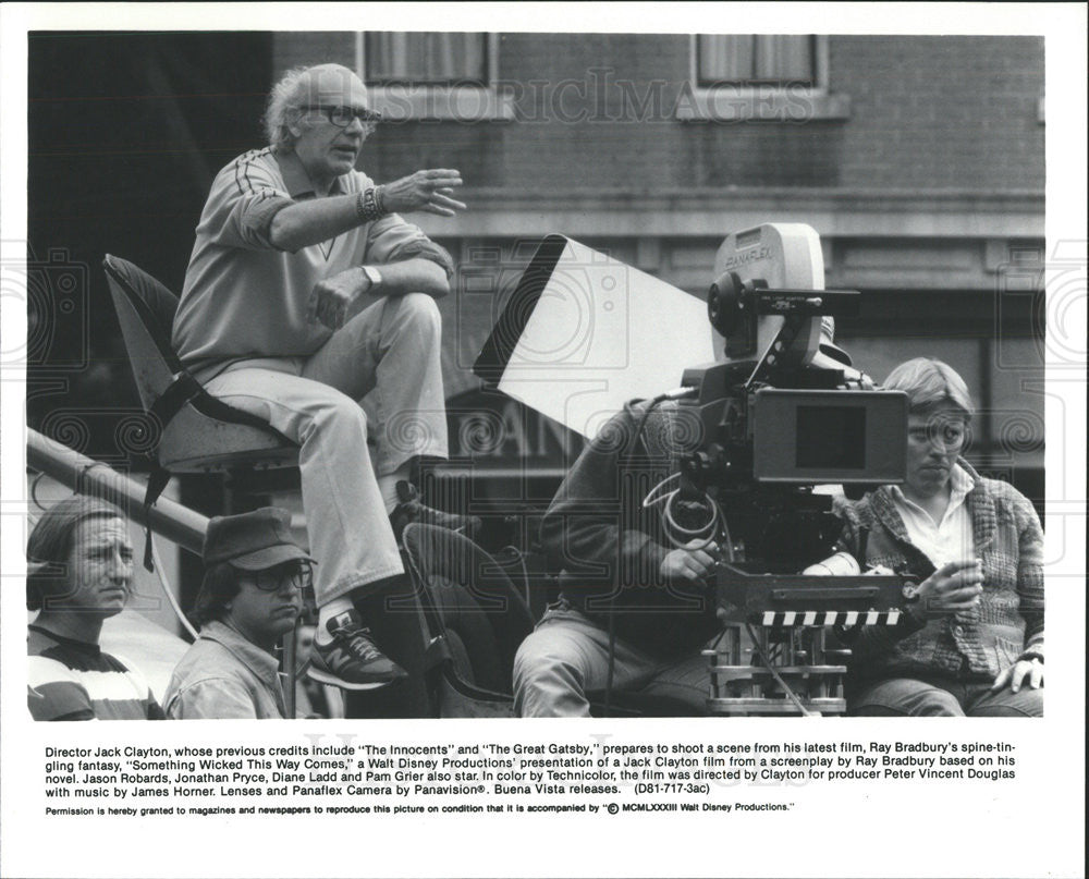 1983 Press Photo Jack Clayton Director Something Wicked This Way Comes Movie Set - Historic Images