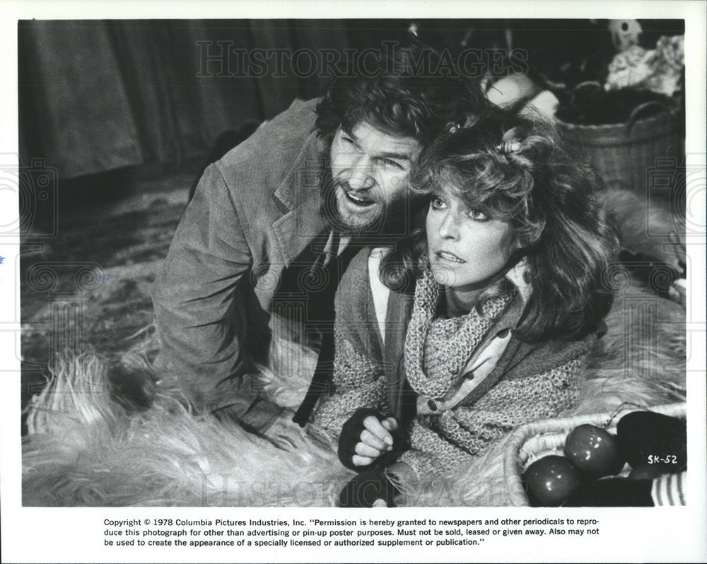 1978 Press Photo Jeff Bridges &amp; Farrah Fawcett In &quot;Somebody Killed Her Husband&quot; - Historic Images