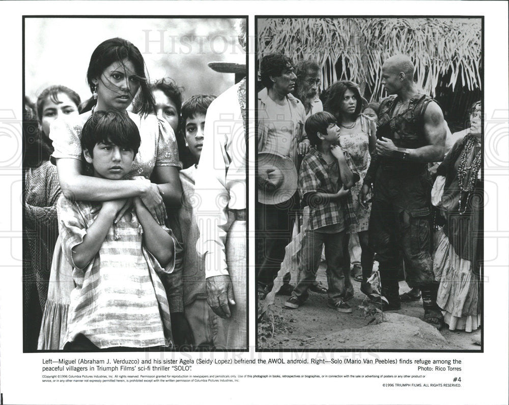 1996 Press Photo Abraham Verduzco, Seidy Lopez &amp; Mario Van Peebles In &quot;Solo&quot; - Historic Images