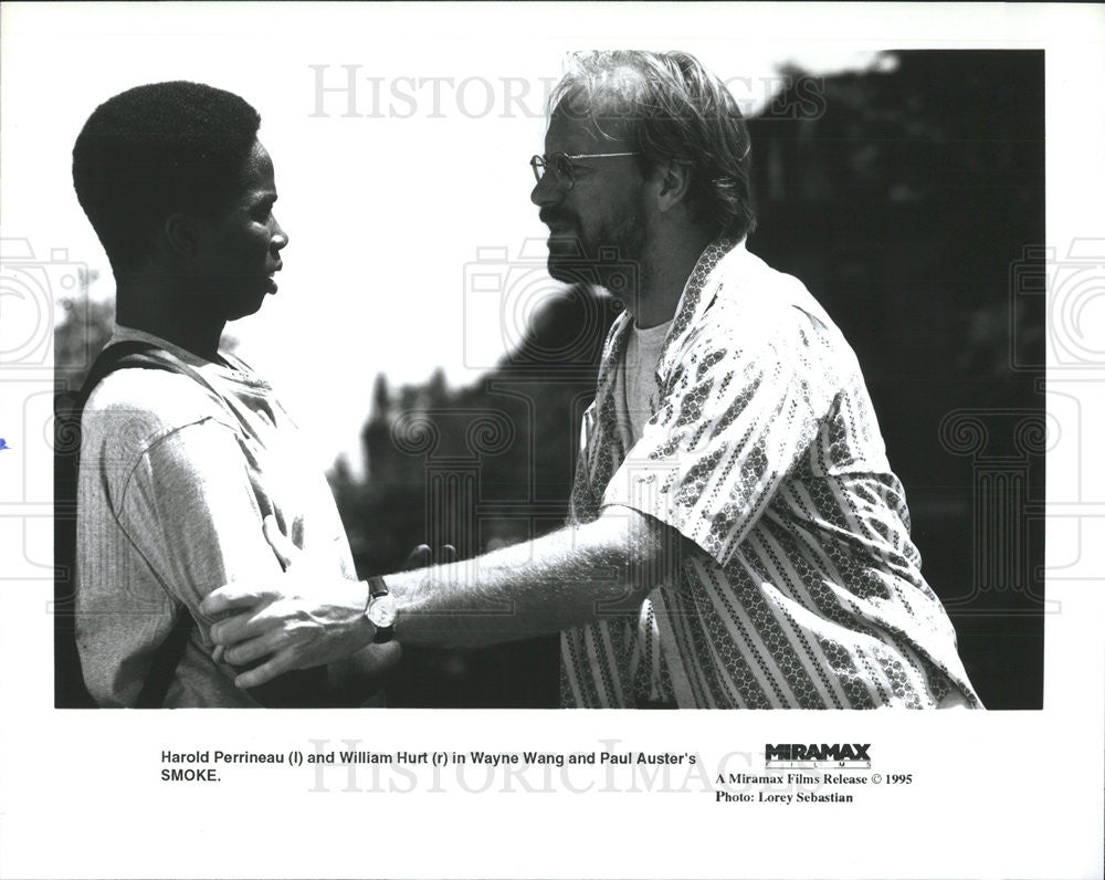 1995 Press Photo Harold Perrineau Actor William Hurt Smoke Independent Film - Historic Images