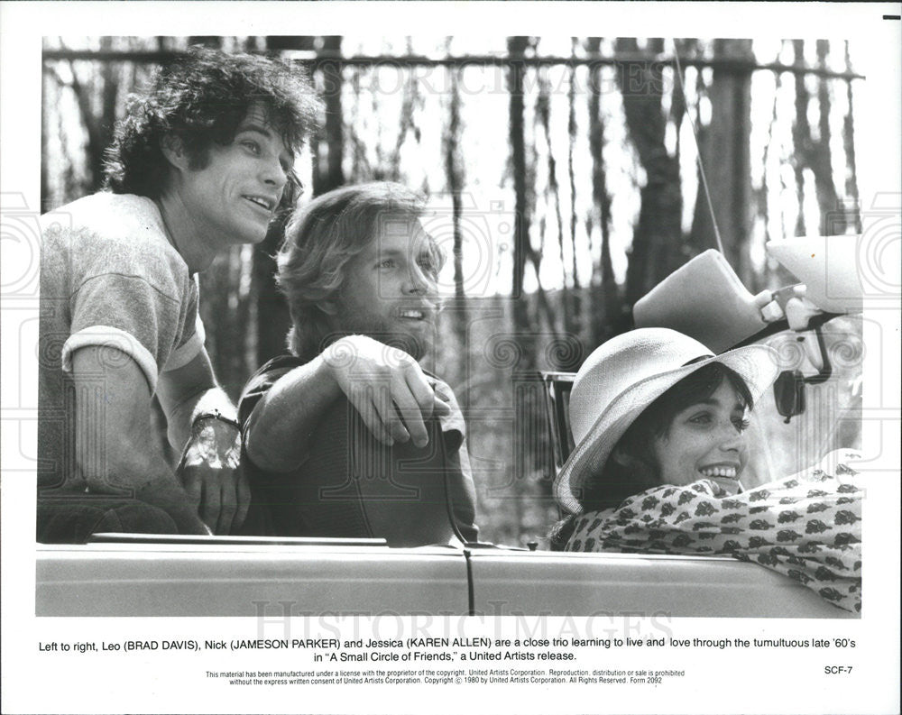 1980 Press Photo Brad Davis, Jameson Parker in "A Small Circle of Friends" - Historic Images